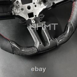 100% Carbon Fiber Steering Wheel Fit For Mustang GT 2012-2014 Red Line
