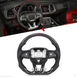 100%Real Carbon Fiber Flat Sport Steering Wheel for Dodge Charger Challenger SRT