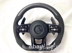 100% Real Carbon Fiber Flat Steering Wheel For Mercedes-Benz AMG Old to New