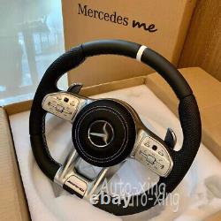 100% Real Carbon Fiber Flat Steering Wheel For Mercedes-Benz AMG Old to New