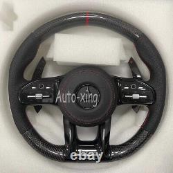 100% Real Carbon Fiber Flat Steering Wheel For Mercedes-Benz AMG Old to New