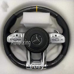 100% Real Carbon Fiber Flat Steering Wheel For Mercedes-Benz AMG Old to New