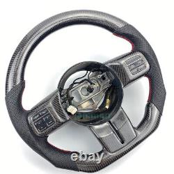 100% Real Carbon Fiber Leather Steering Wheel For 2011-2017 Jeep Wrangler JK JKU
