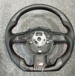 100% Real Carbon Fiber Leather Steering Wheel For Audi A4 A5 S4 S5 S6 B7 B8