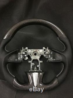 100% Real Carbon Fiber/Leather Steering Wheel For Infiniti Q50(No buttons)