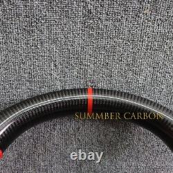 100% Real Carbon Fiber Steering Wheel Perforated Leather Fit Nissan 370z QX70