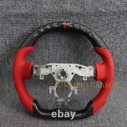 100% Real Carbon Fiber Steering Wheel Perforated Leather Fit Nissan 370z QX70