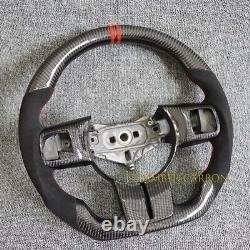 100% Real Carbon Fiber Suede Steering Wheel For Jeep Wrangler JK 2011-17