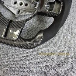 100% Real Carbon Fiber Suede Steering Wheel For Jeep Wrangler JK 2011-17