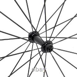 1380g Carbon Wheelset 38mm Clincher Rim 700C UD Matt Road Bike Race Powerway