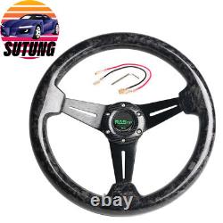 14INCH Forged Carbon Fiber Racing Steering Wheel Deep Dish 6 Bolt Universal