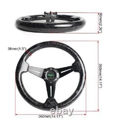 14INCH Forged Carbon Fiber Racing Steering Wheel Deep Dish 6 Bolt Universal