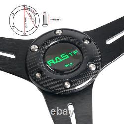 14INCH Forged Carbon Fiber Racing Steering Wheel Deep Dish 6 Bolt Universal
