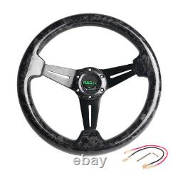 14INCH Forged Carbon Fiber Racing Steering Wheel Deep Dish 6 Bolt Universal