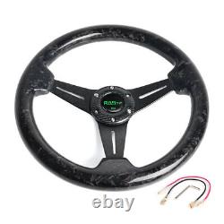 14INCH Forged Carbon Fiber Racing Steering Wheel Deep Dish 6 Bolt Universal