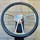 14 Billet Steering Wheel Tri Spoke Carbon Fiber Half Wrap with Chevy Bowtie Horn