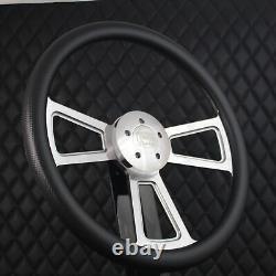 18 Billet Aluminum Steering Wheel Big Rig Carbon Fiber Vinyl 5 Hole Semi Truck