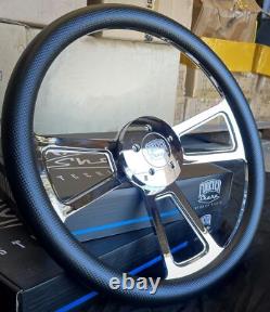18 Inch Billet Semi Truck Steering Wheel Black Carbon Fiber Vinyl Grip 5 Hole