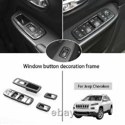 19pc Carbon Fiber Full Interior Steering wheel Cover Trim For Jeep Cherokee 2019