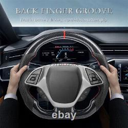 1X Hydro Dip Carbon Fiber Steering Wheel For Chevrolet Corvette C7 ZR1 Z06 14-19