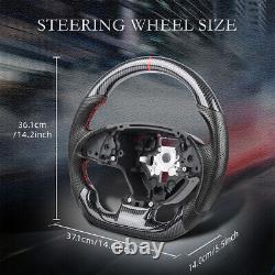1X Hydro Dip Carbon Fiber Steering Wheel For Chevrolet Corvette C7 ZR1 Z06 14-19