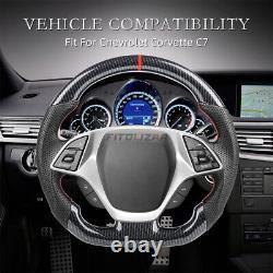1X Hydro Dip Carbon Fiber Steering Wheel For Chevrolet Corvette C7 ZR1 Z06 14-19