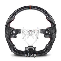 1X Hydro Dip Carbon Fiber Steering Wheel For Subaru WRX STI 2008-2014 Nappa Grip