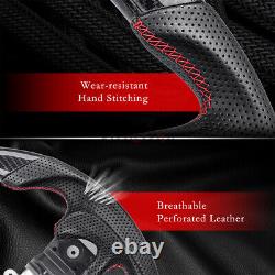 1X Hydro Dip Carbon Fiber Steering Wheel For Subaru WRX STI 2008-2014 Nappa Grip