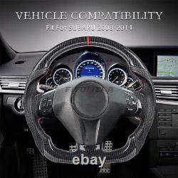 1X Hydro Dip Carbon Fiber Steering Wheel For Subaru WRX STI 2008-2014 Nappa Grip