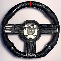 2005-2009 Ford Mustang Red Stitch Real Carbon Fiber Steering Wheel