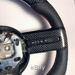 2005-2009 Ford Mustang Red Stitch Real Carbon Fiber Steering Wheel