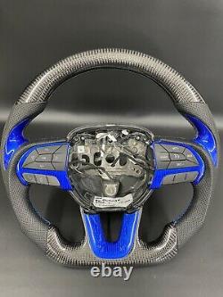 2014-2019 Dodge Durango / Charger Challenger Carbon fiber Steering Wheel Blue