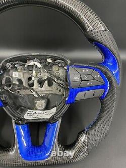 2014-2019 Dodge Durango / Charger Challenger Carbon fiber Steering Wheel Blue