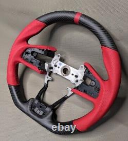 2016-2021 Honda Civic 10th Real Carbon Fiber Steering Wheel RED R Edition Matte