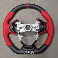 2016-2021 Honda Civic 10th Real Carbon Fiber Steering Wheel RED R Edition Matte