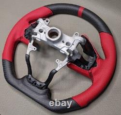 2016-2021 Honda Civic 10th Real Carbon Fiber Steering Wheel RED R Edition Matte