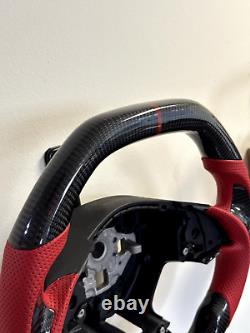 2016-24 Camaro LT RS SS ZL1 LT1 Red Leather Carbon Fiber Steering Wheel
