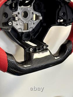 2016-24 Camaro LT RS SS ZL1 LT1 Red Leather Carbon Fiber Steering Wheel