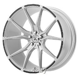 22x10.5 Asanti Black ABL-13 Silver WithCarbon Fiber Wheels 5x4.5 (35mm) Set of 4
