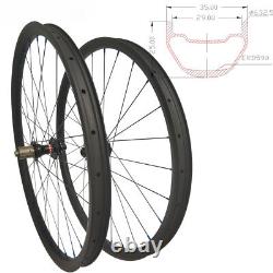 29er Carbon Fiber Mtb Bicycle Wheelset Clincher Tubeless 35mm25mm Symmetry