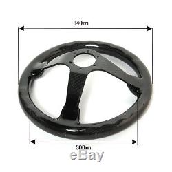 300MM Bolts Racing Steering Wheel Real Carbon Fiber Black 6 Holes Hiwowosport