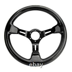 350mm 14'' Carbon Fiber Racing Steering Wheel Gloss Rectangular Hole 6 Bolts