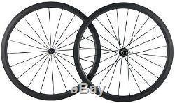 38mm Clincher Carbon Fiber wheels Road Bicycle/Bike Carbon Wheelset Racing Set