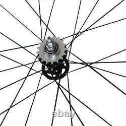 38x25mm Fixed Gear Carbon Wheels Track Carbon Fiber Wheelset Clincher Tububuless