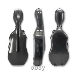 4/4 Black Cello Case with Wheels Carbon Fiber Sturdy Lightweight Cello Case new