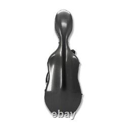 4/4 Black Cello Case with Wheels Carbon Fiber Sturdy Lightweight Cello Case new