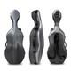 4/4 Cello Case Carbon Fiber, Strong & Light, Black Stripe, with Wheels