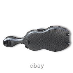 4/4 Cello Case Carbon Fiber, Strong & Light, Black Stripe, with Wheels