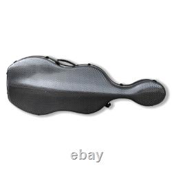 4/4 Cello Case Carbon Fiber, Strong & Light, Black Stripe, with Wheels