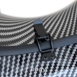 4/4 Cello Case Carbon Fiber, Strong & Light, Black Stripe, with Wheels